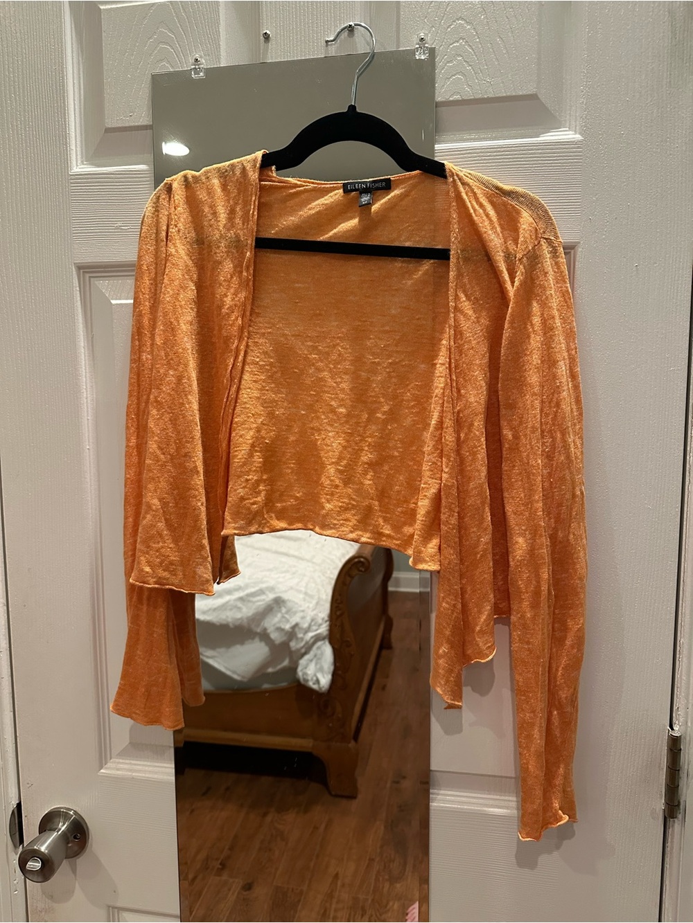 Eileen Fisher orange cardigan small
